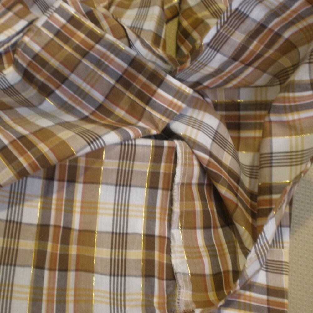 Roper Western Pearl Snap Mens Shirt Size Large Autumn Brown w/ Gold Long Sleeve - Picture 5 of 8